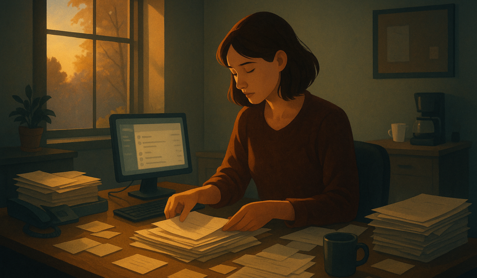 Zurück ins Büro nach dem Sommer – Illustration