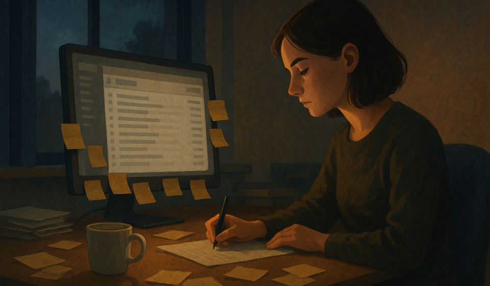 Zurück ins Büro nach dem Sommer – Illustration